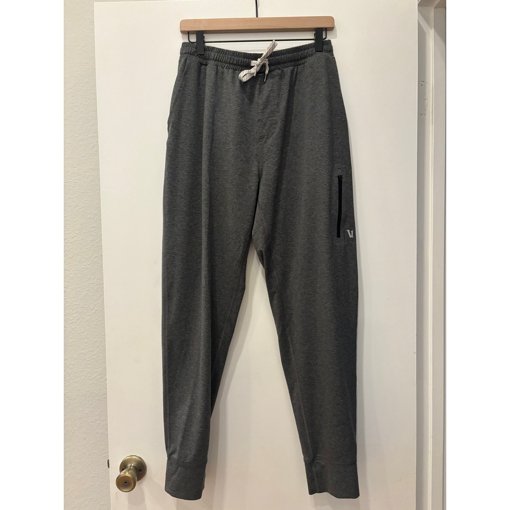 Vuori Mens Sunday Performance Jogger Pants Charcoal Heather Gray Large Workout